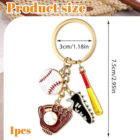 Baseball Keychain, Multi-Sport KeyChain Baseball Glove & Bat Keychains for Boys Backpack Keychains Basketball Football Sports Soccer Ball Key Chains Sports Bag Charms for Men Women Boys Girls in Saudi Arabia