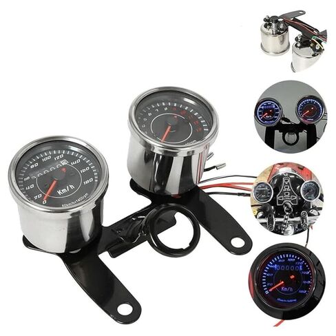 Motorcycle Tachometer 2 in 1 Instrument Cluster LED Backlight Display Accurate Mileage Tracking Motorcycle Speedometer in Kuwait