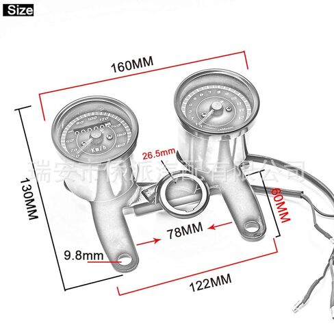 Motorcycle Tachometer 2 in 1 Instrument Cluster LED Backlight Display Accurate Mileage Tracking Motorcycle Speedometer in Kuwait