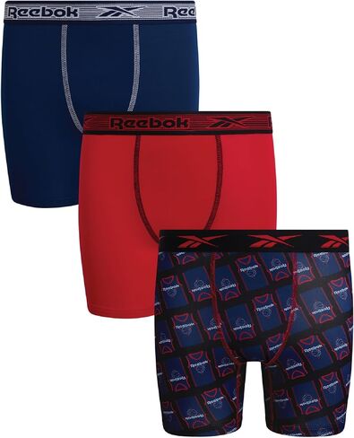 Reebok Boys Boxer Briefs - 3 Pack 5'' Inseam Soft Stretch Performance Boys Underwear - Moisture Wicking Youth Boxers in Saudi Arabia