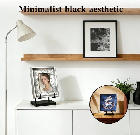 Metal Table Top Easels for Display, Small Easels for Display, Frame Stand for Photos, Frames, Artworks, Albums and Phones (Black, 8 x 5 x 3 Inches) in Saudi Arabia