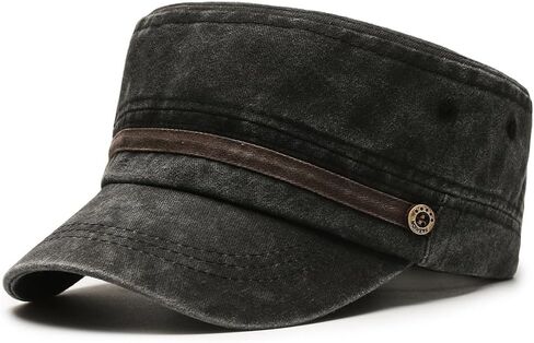 Unisex Cadet Army Cap Military Adjustable Flat Top Hat for Men Women in Kuwait