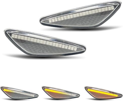 Xinctai Sequential Dynamic Amber LED Side Marker Light Compatible With 2016-up Mazda MX-5, 2009-2012 Mazda RX-8, 2017-up Fiat 124 Spider Turn Signal Lamp (Clear Lens) in Kuwait