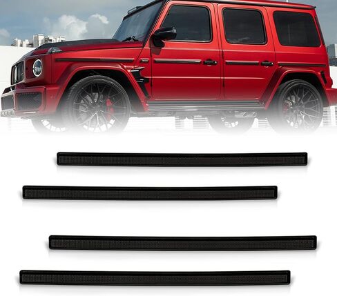 AJP Distributors Smoke Lens Front + Rear Side Marker Reflector Lights Molding Trim Assembly Signal Lamps 4PCS Set Compatible/Replacement For G-Class W463 G500 G550 G63 AMG G-Wagon 2019 2020 2021 2022 in Kuwait