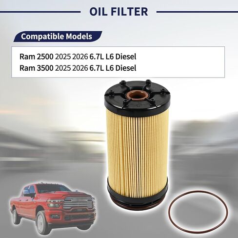 68677810AA Oil Filter Fit for Ram 2500/3500 Truck 2025 2026 6.7L L6 Cummins Diesel Turbo Engine in Saudi Arabia
