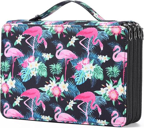 Colored Pencil Case Organizer with Zipper Oxford Large Capacity Pen Holder Bag for Student or Artist (Flamingo, 200 Pencil Case) in Kuwait