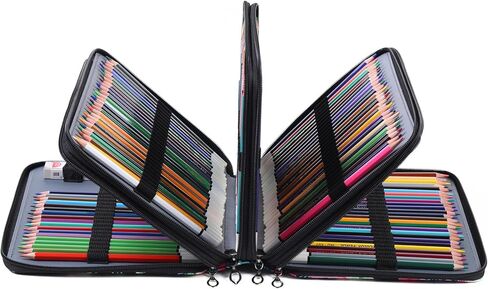 Colored Pencil Case Organizer with Zipper Oxford Large Capacity Pen Holder Bag for Student or Artist (Flamingo, 200 Pencil Case) in Kuwait