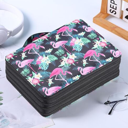 Colored Pencil Case Organizer with Zipper Oxford Large Capacity Pen Holder Bag for Student or Artist (Flamingo, 200 Pencil Case) in Kuwait