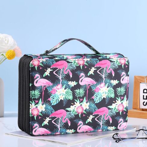Colored Pencil Case Organizer with Zipper Oxford Large Capacity Pen Holder Bag for Student or Artist (Flamingo, 200 Pencil Case) in Kuwait