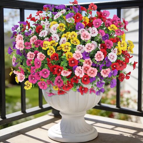 Ouddy Decor 24 Bundles Artificial Flowers for Outdoors, Fake Silk Flowers UV Resistant Faux Plastic Plants for Planters Vase Table Porch Patio Garden Spring Summer Indoor Outdoor Home Decor, Mixed in Saudi Arabia