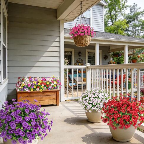 Ouddy Decor 24 Bundles Artificial Flowers for Outdoors, Fake Silk Flowers UV Resistant Faux Plastic Plants for Planters Vase Table Porch Patio Garden Spring Summer Indoor Outdoor Home Decor, Mixed in Saudi Arabia