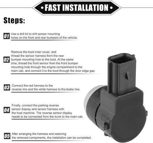 مستشعر مساعد وقوف السيارات العكسي متوافق مع شيفروليه سوبربان 2500 2007-2013، مستشعر مساعد وقوف السيارات من بلاستيك ABS المتين باللون الأسود in Kuwait