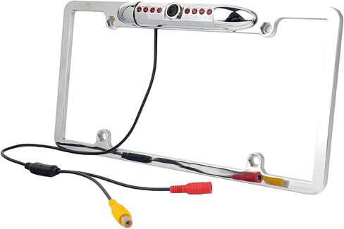 Absolute CAM2100S Chrome License Plate Backup Camera Front Rear View Reverse Camera in Kuwait