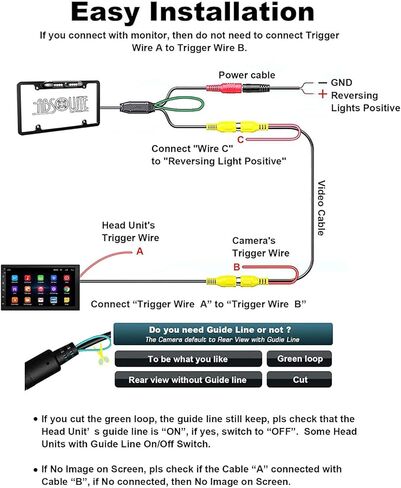 Absolute CAM2100S Chrome License Plate Backup Camera Front Rear View Reverse Camera in Kuwait