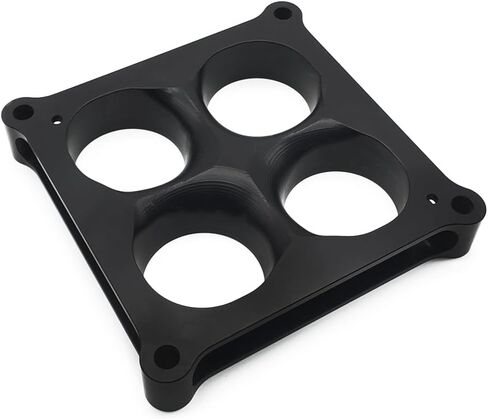 X-AVION Alumimum Anodized Black 4500 Carburetor Spacer 1'' Tall Square Bore 4 Holes Tapered Manifold Carburetor Spacer in Kuwait