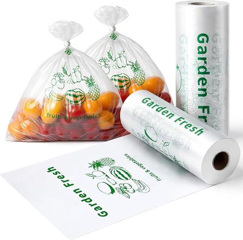 1000 Pcs Plastic Produce Bags Narrow Profile Bags 10 x 15 Inches Clear HDPE Produce Bags for Grocery Food Vegetable Storage, 2 Rolls in Saudi Arabia