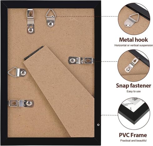 Fixwal 4x6 Picture Frame Set of 6 with Shatter Resistant Plastic Glass, Thin Border and Light Weight Photo Frames for Wall or Tabletop Display, Black in Kuwait