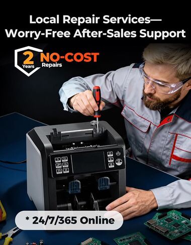 MUNBYN IMC23 Money Counter Machine Mixed Denomination with Reject Pocket, 2 CIS/UV/MG/IR/DD Counterfeit Detection, Multi Currency, Touch Screen, with External Display+Printer in One, 2Y Warranty in Saudi Arabia