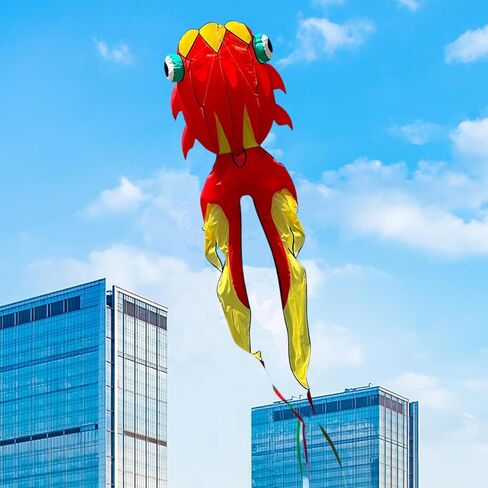 43ft Large Kites for Adults,3D Goldfish Frameless Soft Umbrella Giant Flying Kites,Easy to Fly with 330Ft Kite String in Beach and Amusement Parks-Ages 12+ in Kuwait