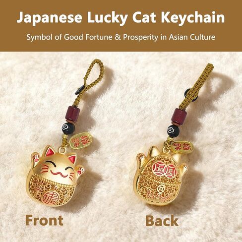 محظوظ القط المفاتيح الآسيوية فنغ شوي سحر السيارة اليابانية وحقيبة اليد مفتاح سلسلة سحر الحظ الجيد لحقيبة المحفظة وحقائب اليد المرأة محظوظ القط الملحقات من اليابان in Kuwait