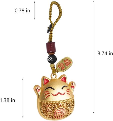 محظوظ القط المفاتيح الآسيوية فنغ شوي سحر السيارة اليابانية وحقيبة اليد مفتاح سلسلة سحر الحظ الجيد لحقيبة المحفظة وحقائب اليد المرأة محظوظ القط الملحقات من اليابان in Kuwait
