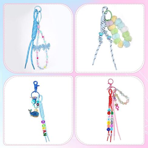 8 قطع من حبل المضفر الملون على شكل حقيبة سحرية، سلسلة مفاتيح باراكورد ملونة للحرف اليدوية، حقيبة باراكورد سحرية للمفتاح، المحفظة، حقيبة اليد، ملحقات تزيين حقيبة الظهر in Kuwait