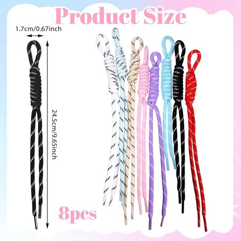8 قطع من حبل المضفر الملون على شكل حقيبة سحرية، سلسلة مفاتيح باراكورد ملونة للحرف اليدوية، حقيبة باراكورد سحرية للمفتاح، المحفظة، حقيبة اليد، ملحقات تزيين حقيبة الظهر in Kuwait