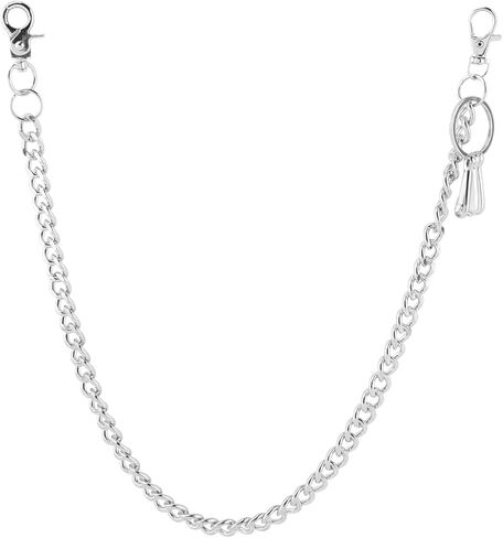 سلسلة المحفظة، حزام سلسلة سراويل الجينز الشرير، سلسلة مفاتيح محفظة معدنية للنساء والرجال، سلاسل سراويل القوطي بحزام مشبك دائري لراكبي الدراجات النارية in Kuwait