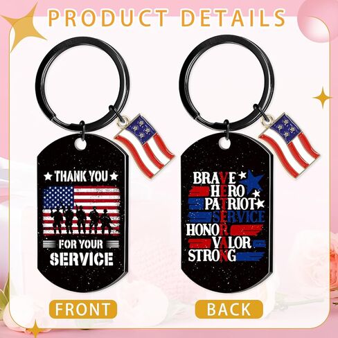 Veterans Day Gifts Keychain - Thank You Military Gifts for Men, Appreciation Retirement Keychain for Army Navy Air Force Veteran, American Flag Patriotic Key Ring Veterans Day Decorations in Kuwait