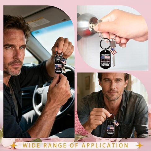 Veterans Day Gifts Keychain - Thank You Military Gifts for Men, Appreciation Retirement Keychain for Army Navy Air Force Veteran, American Flag Patriotic Key Ring Veterans Day Decorations in Kuwait