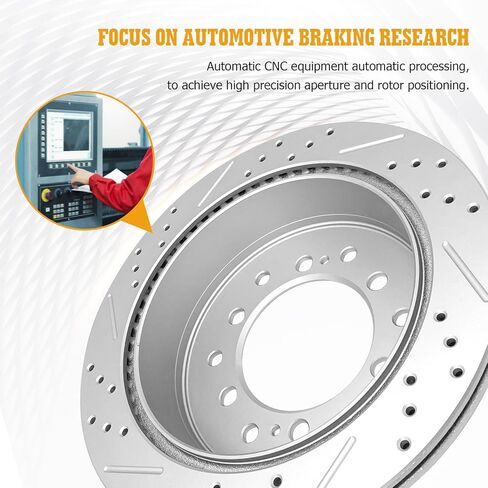 Ceramic Brake Pads and Rotors Kit Rear Drilled Slotted Vented Rotors & Brakes for 2010 2011 2012 2013 2014 2015 2016 2017 2018 2019 2020 2021 Lexus Gx460 Toyota 4Runner 2010-2014 Fj Cruiser in Kuwait