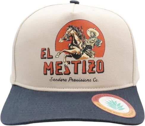 Sendero Provisions Co. قبعة El Mestizo Snapback قابلة للتعديل بتصميم مطبوع (أبيض/كحلي) - مقاس واحد in Saudi Arabia