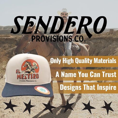 Sendero Provisions Co. قبعة El Mestizo Snapback قابلة للتعديل بتصميم مطبوع (أبيض/كحلي) - مقاس واحد in Saudi Arabia