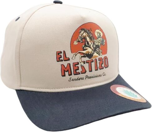 Sendero Provisions Co. قبعة El Mestizo Snapback قابلة للتعديل بتصميم مطبوع (أبيض/كحلي) - مقاس واحد in Saudi Arabia