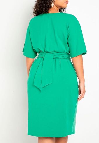ELOQUII Women's Plus Size Cross Front Flutter Sleeve Dress in Saudi Arabia