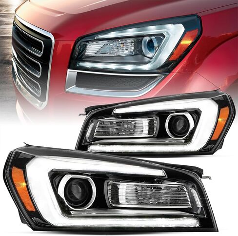 مجموعة مصابيح أمامية هالوجين لـ 2013-2016 GMC Acadia & 2017 جهاز عرض محدود مع مجموعة مصابيح أمامية DRL بأنبوب LED in Kuwait