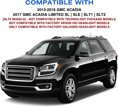 مجموعة مصابيح أمامية هالوجين لـ 2013-2016 GMC Acadia & 2017 جهاز عرض محدود مع مجموعة مصابيح أمامية DRL بأنبوب LED in Kuwait