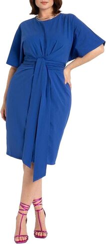 ELOQUII Women's Plus Size Cross Front Flutter Sleeve Dress in Saudi Arabia