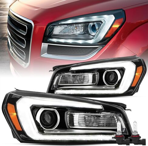 مجموعة مصابيح أمامية هالوجين لـ 2013-2016 GMC Acadia & 2017 جهاز عرض محدود مع مجموعة مصابيح أمامية DRL بأنبوب LED in Kuwait