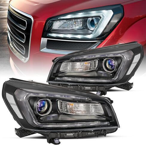 مجموعة مصابيح أمامية هالوجين لـ 2013-2016 GMC Acadia & 2017 جهاز عرض محدود مع مجموعة مصابيح أمامية DRL بأنبوب LED in Kuwait