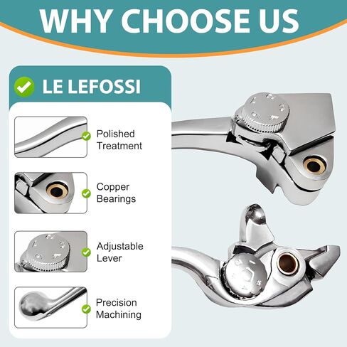 Premium Aluminum Motorcycle Brake & Clutch Lever Compatiable with Ninja 650 ER-6N ER6N ER6F ER-6F KLE 650 Versys 650 09 10 11 12 13 14 15 16 17 18 ER 650 EX 650 R -Safety Polished in Saudi Arabia