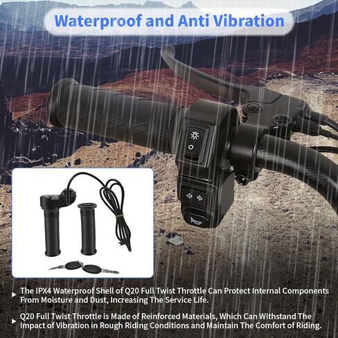 Q20 خنق كامل تويست متوافق مع Ridstar Q20 خنق كامل تويست لخنق Ebike العالمي 3-Pin مقاوم للماء يستخدم لترقية الدراجات البخارية الكهربائية. in Kuwait