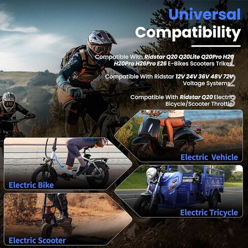 Q20 خنق كامل تويست متوافق مع Ridstar Q20 خنق كامل تويست لخنق Ebike العالمي 3-Pin مقاوم للماء يستخدم لترقية الدراجات البخارية الكهربائية. in Kuwait