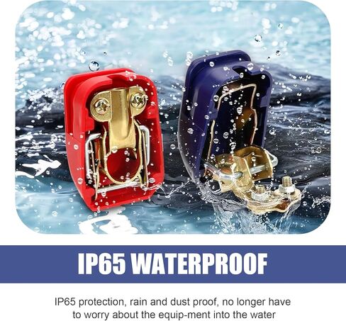 قطعتان من موصلات أطراف البطارية سريعة الفك، مشابك أطراف البطارية الإيجابية والسلبية، غطاء بلاستيكي أحمر (+) وأزرق (-)، عالمي للسيارة والشاحنات وRV (أزرق وأحمر) in Kuwait