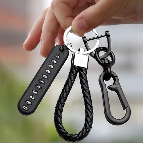 Anti - Loss Car Keychain with Phone Number Tag for Car Owners, Ideal for Key Organization in Saudi Arabia