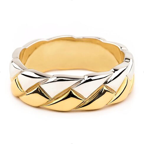 STORYJEWELLERY Chunky Rings, Mixed Metal Ring, Two Tone Ring Bands for Women, Silver and Gold Plated Statement Rings, Gifts for Women in Saudi Arabia