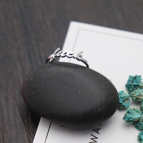 Eilygen Inspirational Gift Fuck Ring Fuck Off Ring Stainless Steel Adjustable Ring for Women Girls in Kuwait