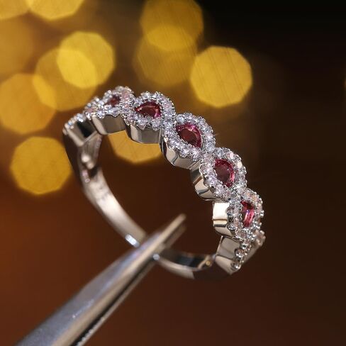 Gorgeous Bright Red Zirconia Finger Rings for Women Anniversary Party Accessories in Saudi Arabia