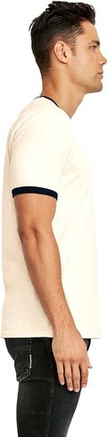 The Next Level Unisex Fine Jersey Ringer Tee (3604) Natural/Black, XS in Kuwait
