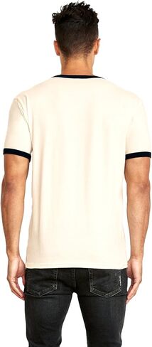 The Next Level Unisex Fine Jersey Ringer Tee (3604) Natural/Black, XS in Kuwait